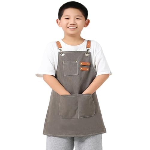 Adjustable Kids Canvas Apron for Cooking, Painting, Gardening – USCHAILIQIANG (Ages 6-12)