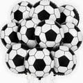Adorely 10-Pack 18-Inch Black White Soccer Foil Balloons for Party Decor
