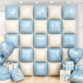 Adorely 25-Pack Double-Sided Foil Balloon Wall Kit – Blue and White Square Balloons for Party Backdrop Decor