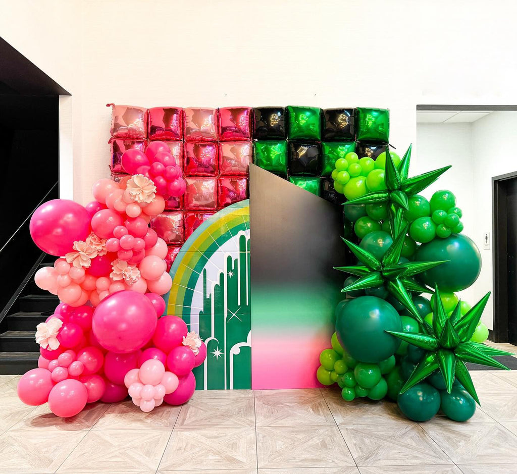 Adorely 25-Piece Double-Sided Hot Pink Square Foil Balloon Wall Kit - 19-Inch Party Backdrop for Valentine's Day, Birthdays, and More