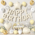 Adorely Pastel Yellow Birthday Balloon Set – 25 Count with Heart & Star Foil Balloons