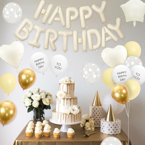 Adorely Pastel Yellow Birthday Balloon Set – 25 Count with Heart & Star Foil Balloons