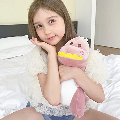 Adorlynetty 12-Inch Pink T-Rex Plush Toy - Soft Dinosaur Stuffed Animal for Kids