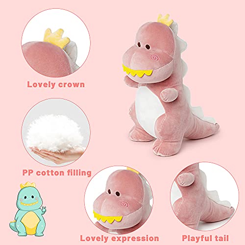 Adorlynetty 12-Inch Pink T-Rex Plush Toy - Soft Dinosaur Stuffed Animal for Kids