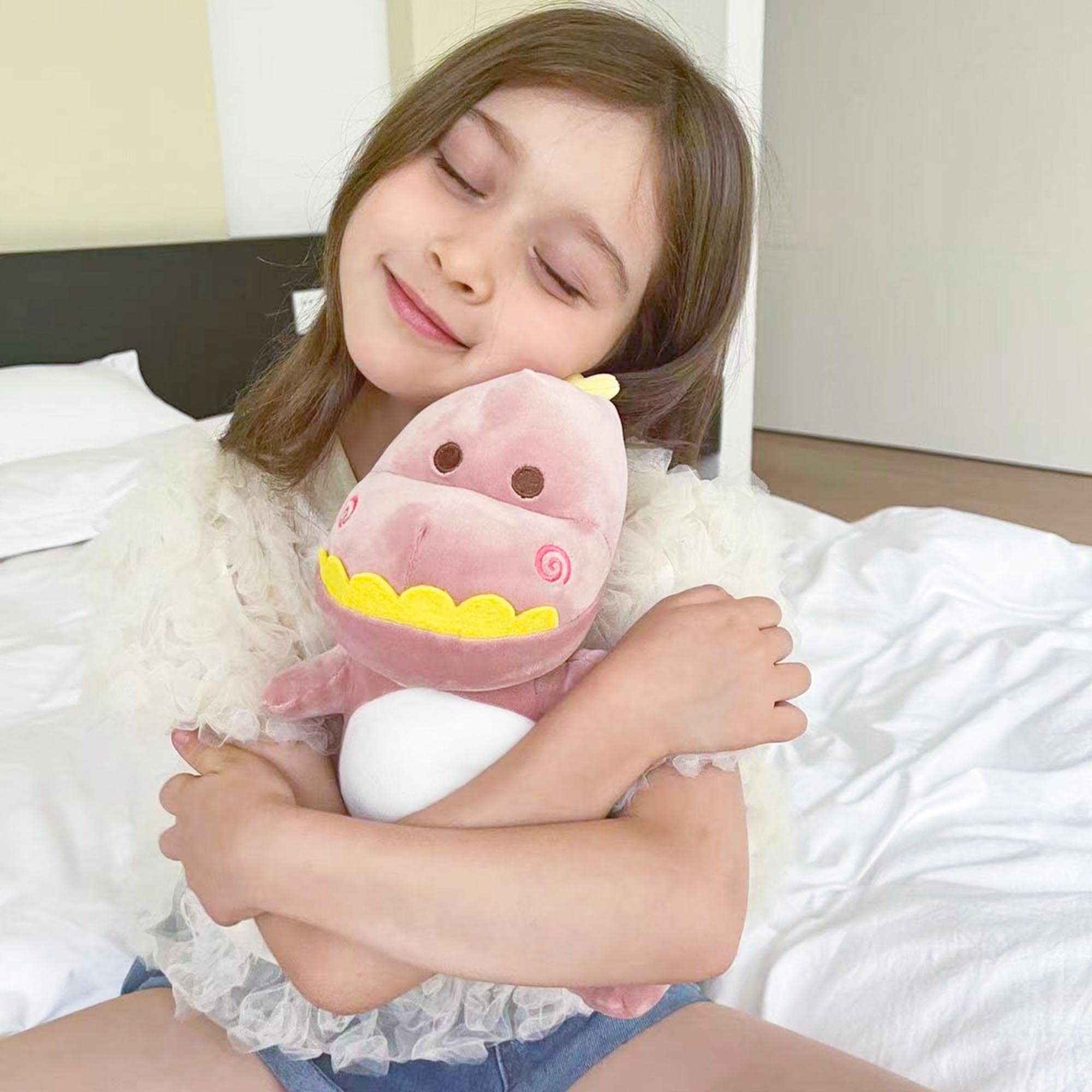 Adorlynetty 12-Inch Pink T-Rex Plush Toy - Soft Dinosaur Stuffed Animal for Kids