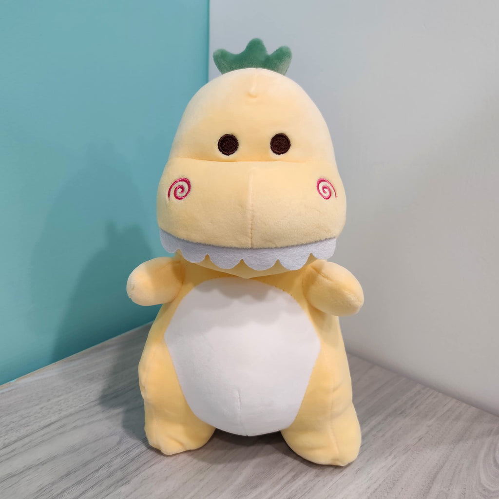 Adorlynetty 12-Inch Yellow Dinosaur Stuffed Animal - Soft Plush T-Rex Toy for Kids and Toddlers