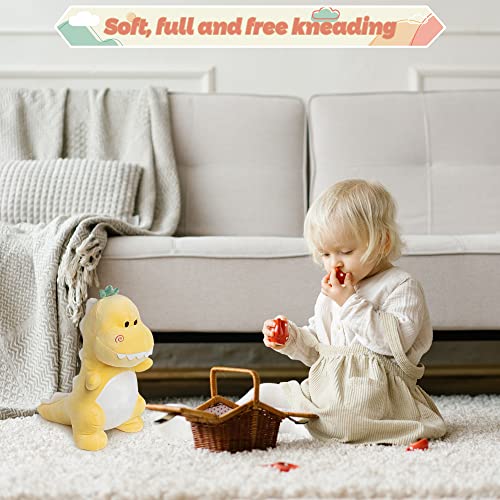 Adorlynetty 12-Inch Yellow Dinosaur Stuffed Animal - Soft Plush T-Rex Toy for Kids and Toddlers