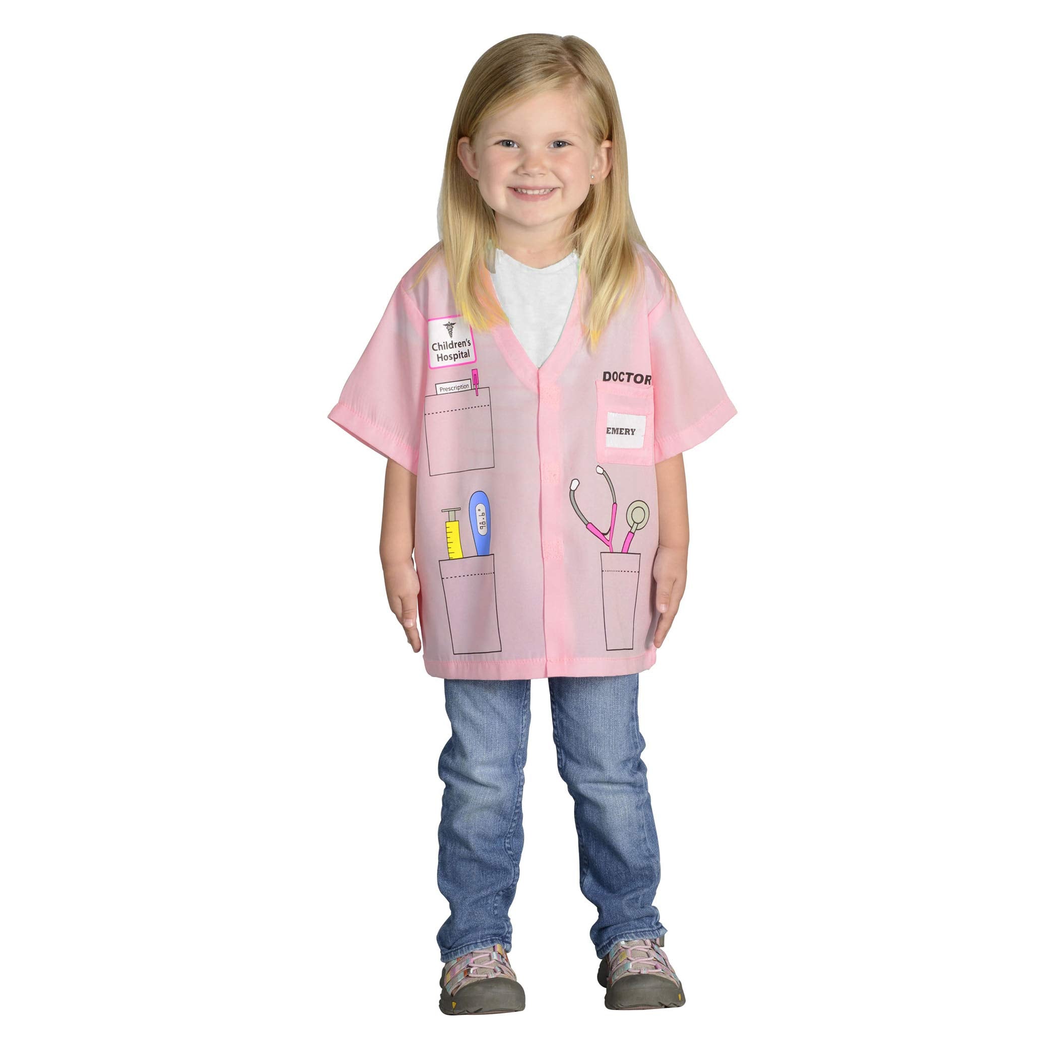 Aeromax My 1st Career Gear Doctor Top (Pink) – Dress-Up Role Play for Kids Ages 3-6