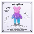 Aesnefe Pocket Bear Hug - Anxiety Relief Gift with Uplifting Card - Pink Blue Mini Worry Bear for Stress Relief