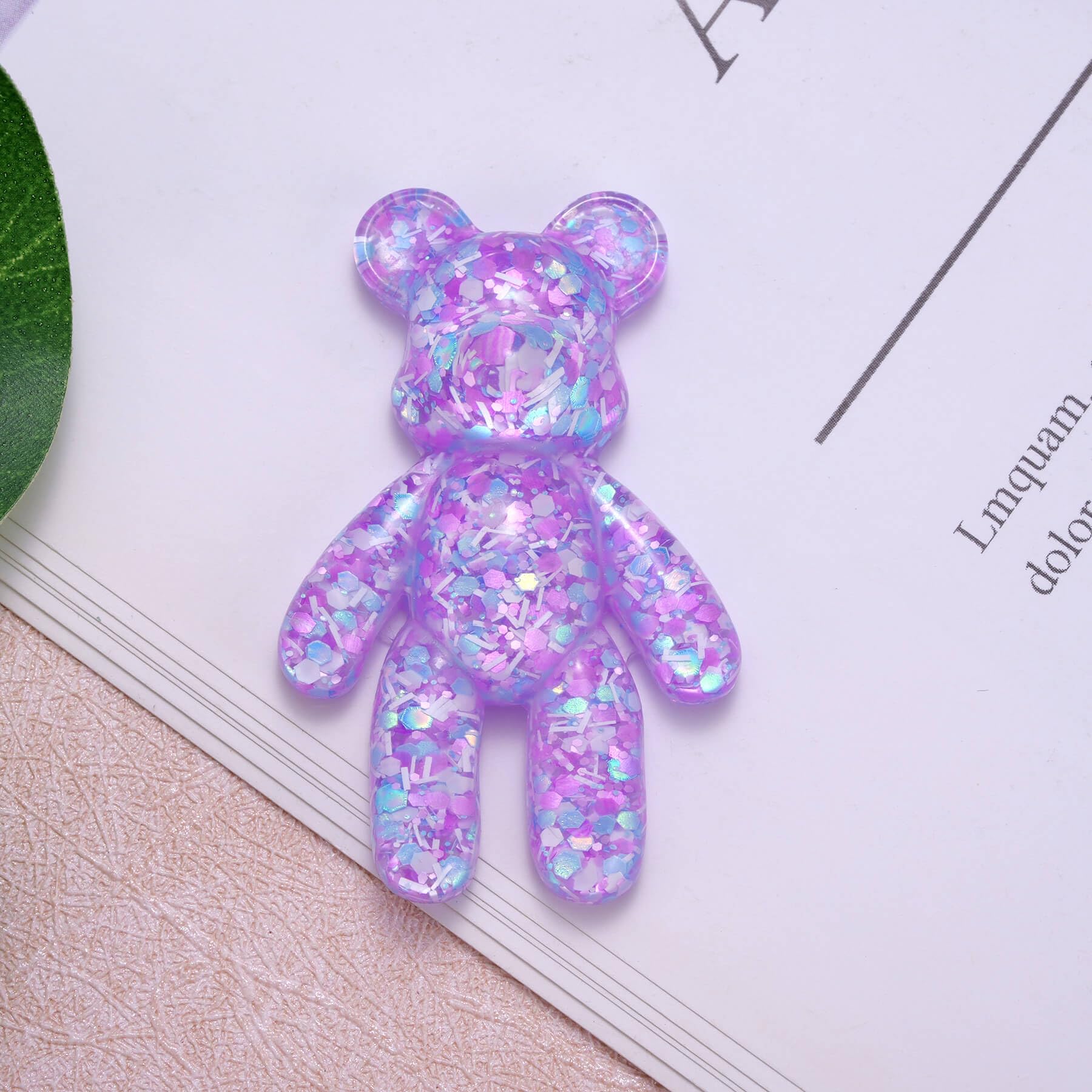 Aesnefe Pocket Bear Hug - Purple Worry Bear for Anxiety Relief with Encouraging Card