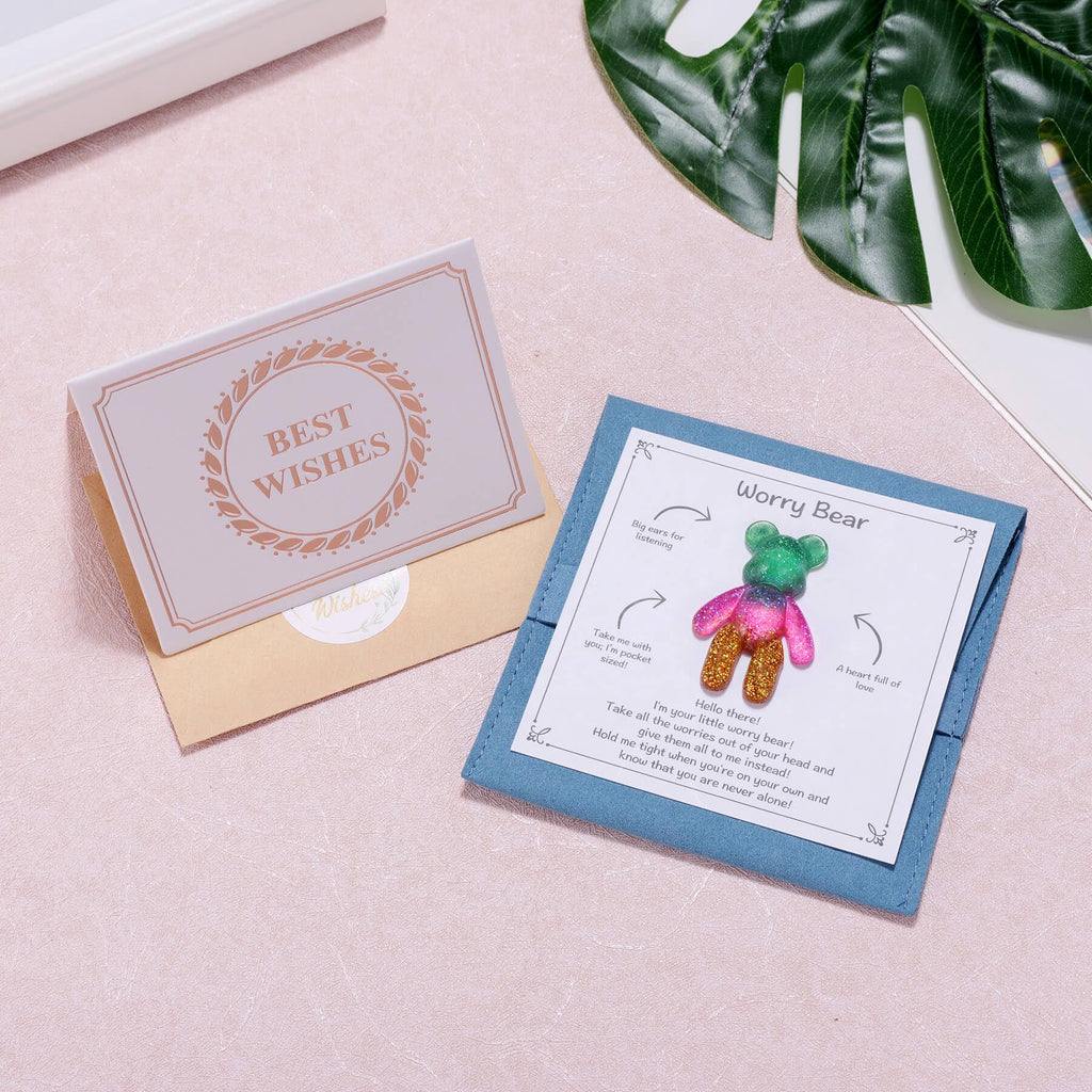 Aesnefe Pocket Bear Hug – Anxiety Relief Gift with Worry Card