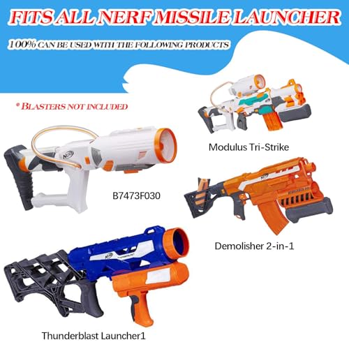 Aevdor 6-Pack Foam Mega Missile Refill Darts for Nerf N-Strike Elite Blasters