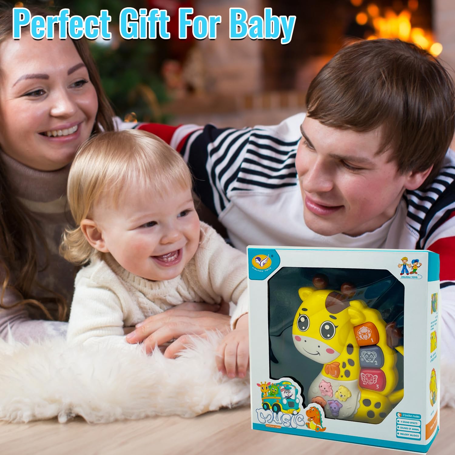 AFKSTL Baby Piano Toy for 6-12 Months - Light Up Musical Toy with 3 Modes, Giraffe Design