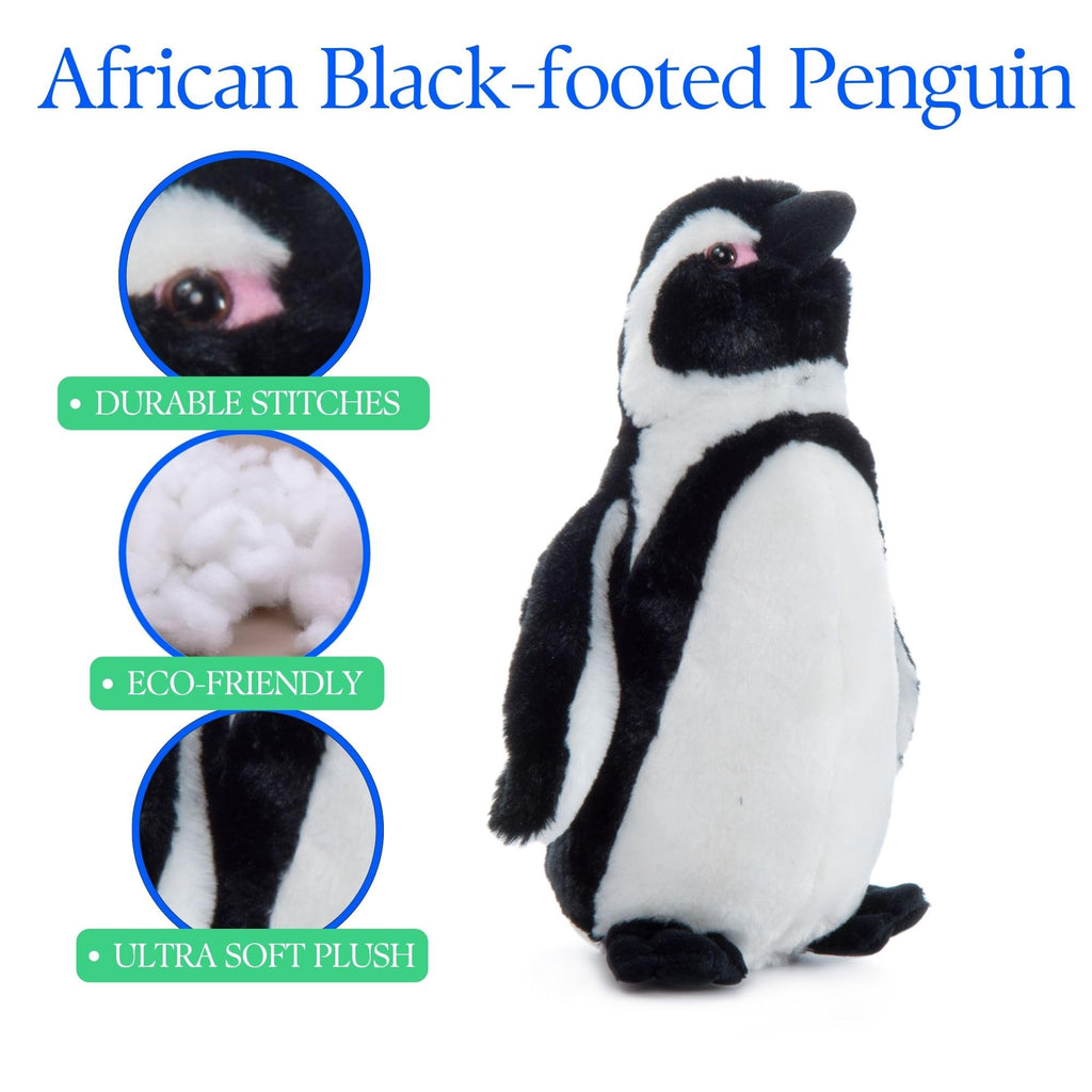 African Blackfoot Penguin Stuffed Animal 9 Inch Plush Toy by The Petting Zoo - Eco-Friendly Wild Onez Gift for Kids
