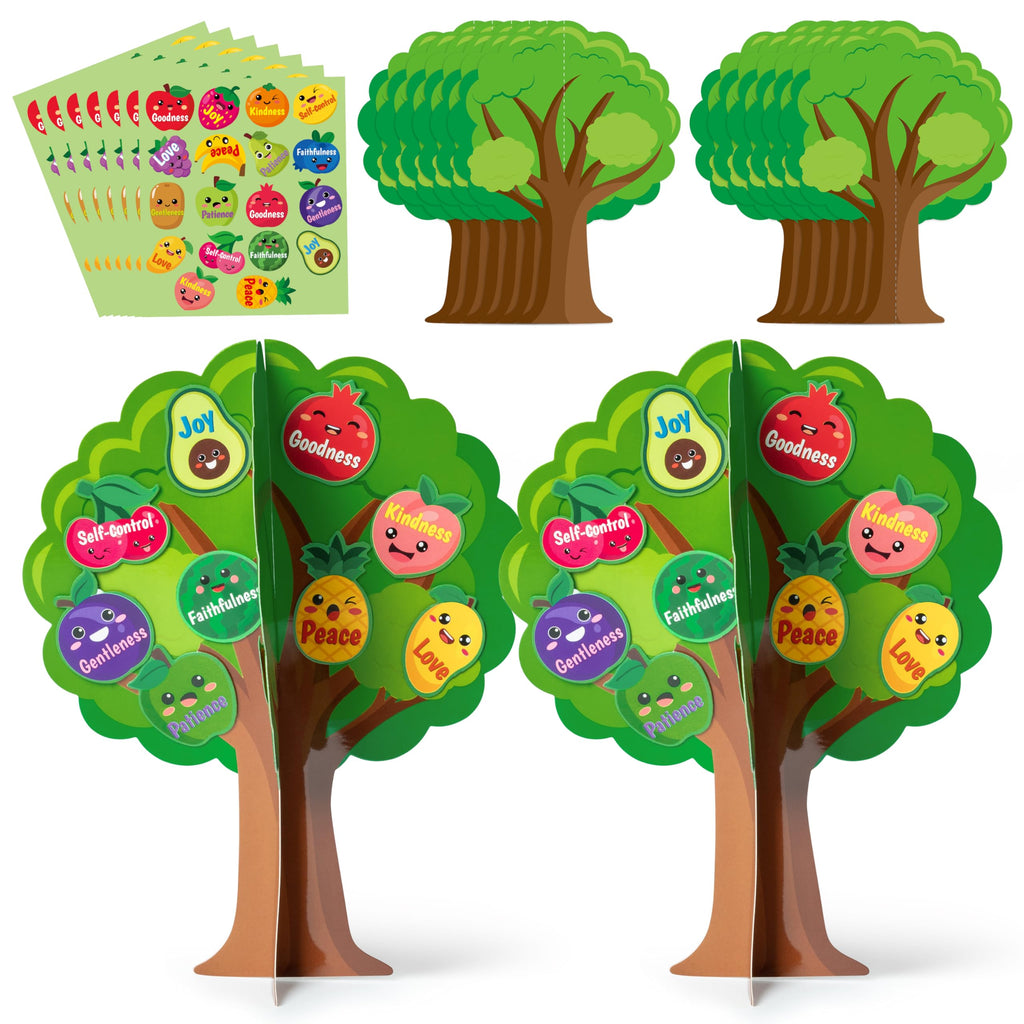 Aginc Berry 16-Piece Fruit Bible Trees DIY Craft Kit for Kids - Christian Religious Sunday School Activity