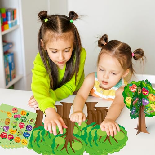 Aginc Berry 16-Piece Fruit Bible Trees DIY Craft Kit for Kids - Christian Religious Sunday School Activity