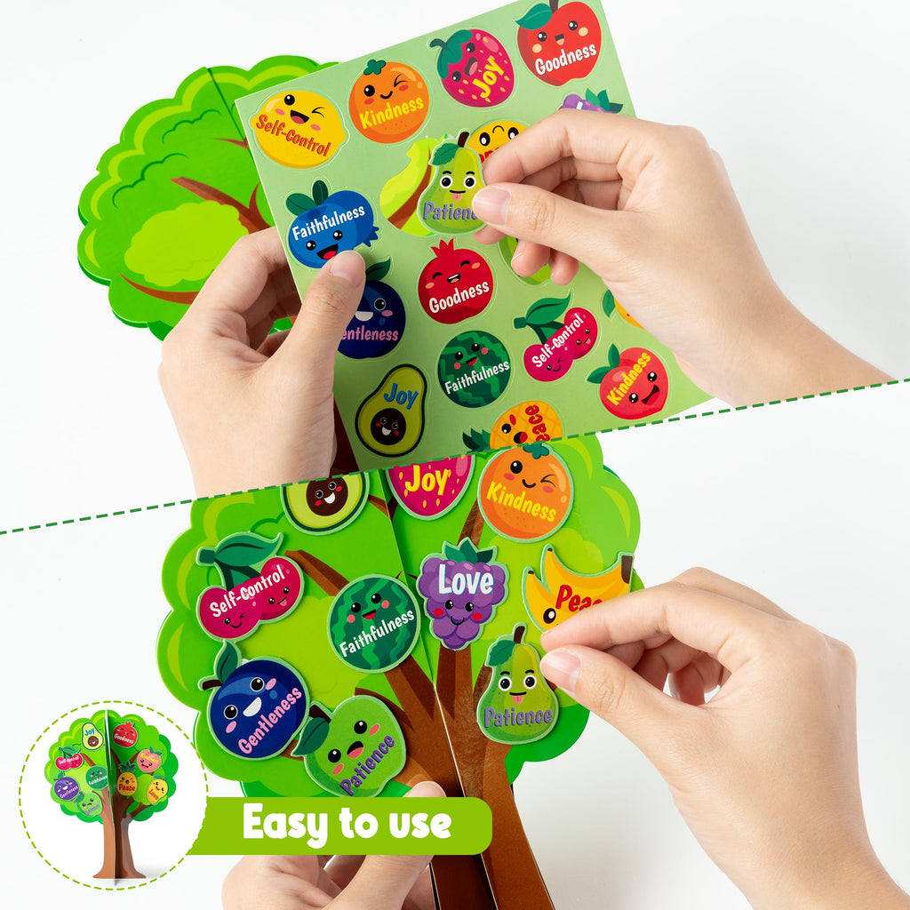 Aginc Berry 16-Piece Fruit Bible Trees DIY Craft Kit for Kids - Christian Religious Sunday School Activity