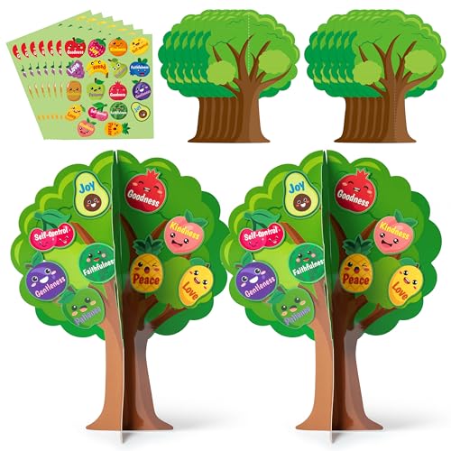 Aginc Berry 16-Piece Fruit Bible Trees DIY Craft Kit for Kids - Christian Religious Sunday School Activity