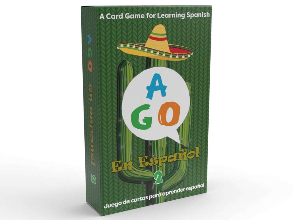AGO en Español 2 Deluxe Edition: Spanish Learning Card Game with 36 Illustrated Questions – Boost Vocabulary & Grammar Through Conversation
