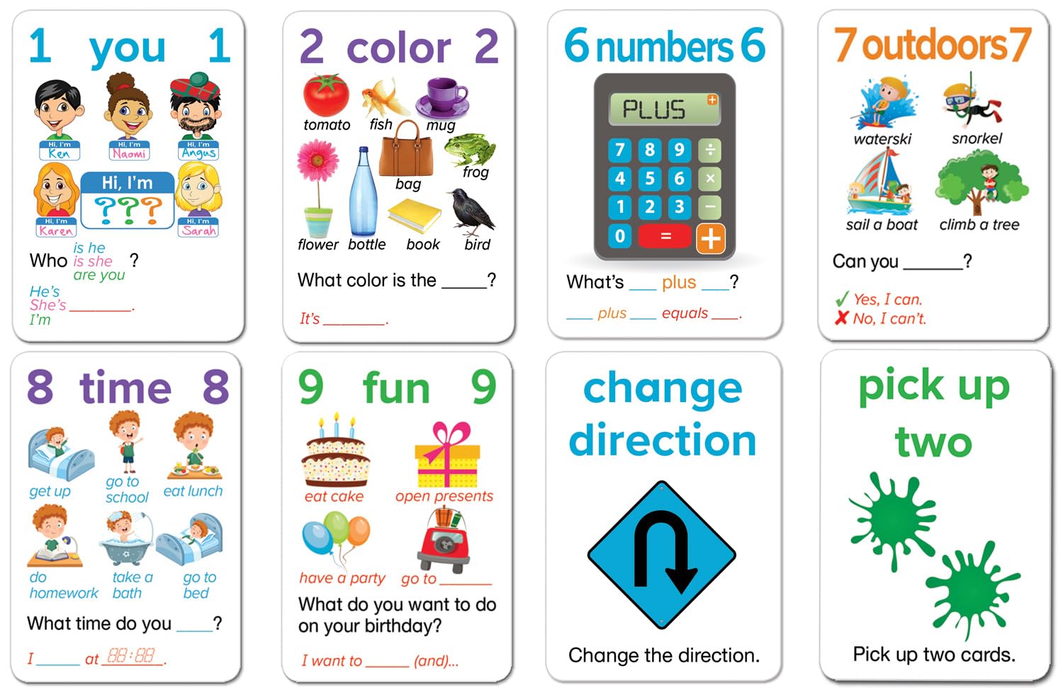 AGO Q&A Blue ESL Card Game Level 1.5 – 54 Cards for English Conversation Practice
