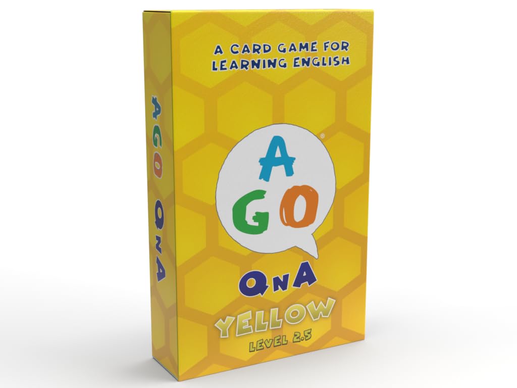 AGO QnA Yellow ESL Card Game Level 2.5 – 54 Cards for English Vocabulary, Grammar & Conversation Practice