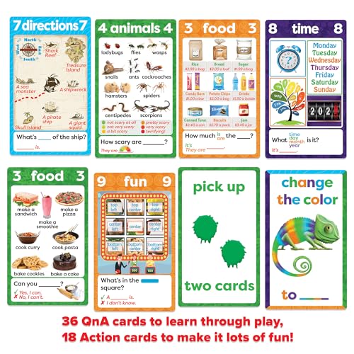 AGO QnA Yellow ESL Card Game Level 2.5 – 54 Cards for English Vocabulary, Grammar & Conversation Practice