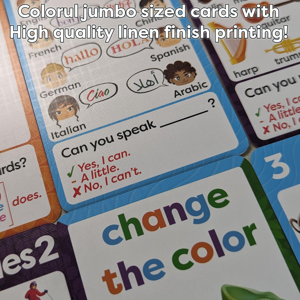 AGO QnA Yellow ESL Card Game Level 2.5 – 54 Cards for English Vocabulary, Grammar & Conversation Practice