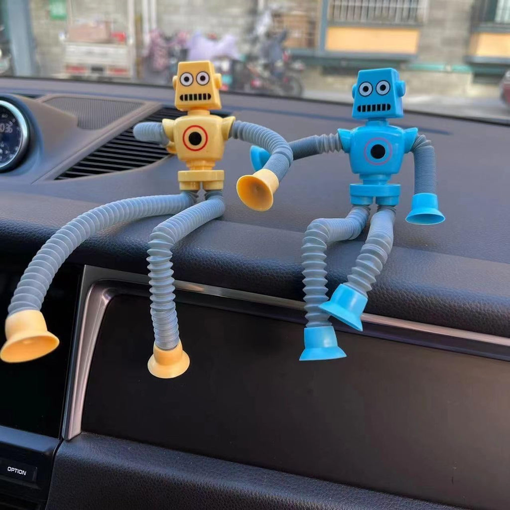 AGRASIV Robot Sensory Fidget Toys: LED Light Up Pop Tubes with Suction Cups for Kids