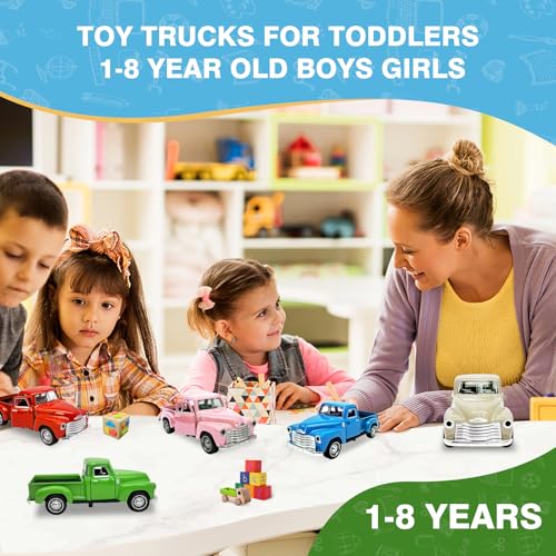 AGSIXZLAN 1:32 Alloy Pull-Back Truck Toy for Toddlers Ages 2-8