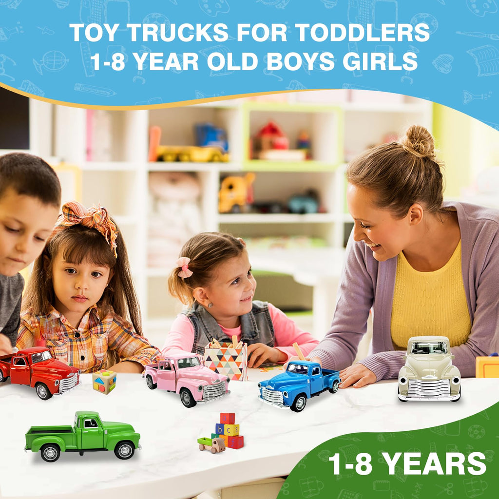 AGSIXZLAN 1:32 Alloy Pull-Back Truck Toy for Toddlers Ages 2-8