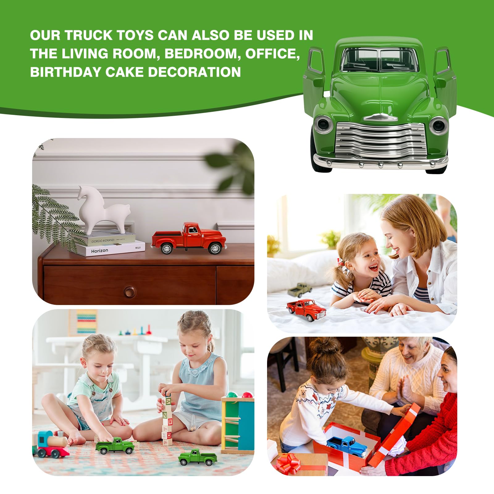 AGSIXZLAN 1:32 Alloy Pull-Back Truck Toy for Toddlers Ages 2-8