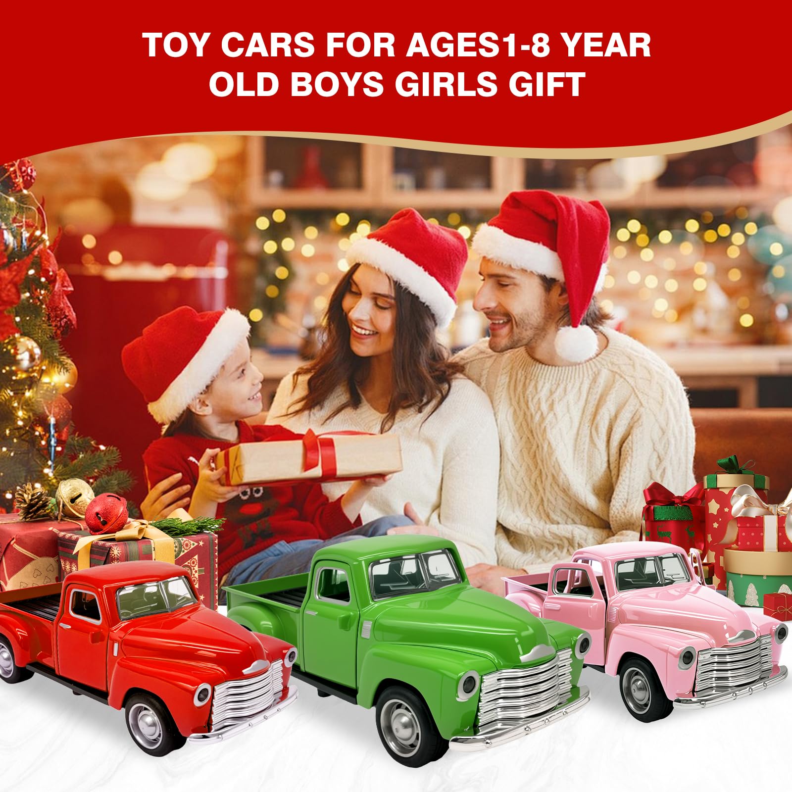 AGSIXZLAN 1:32 Alloy Pull-Back Truck Toy for Toddlers Ages 2-8