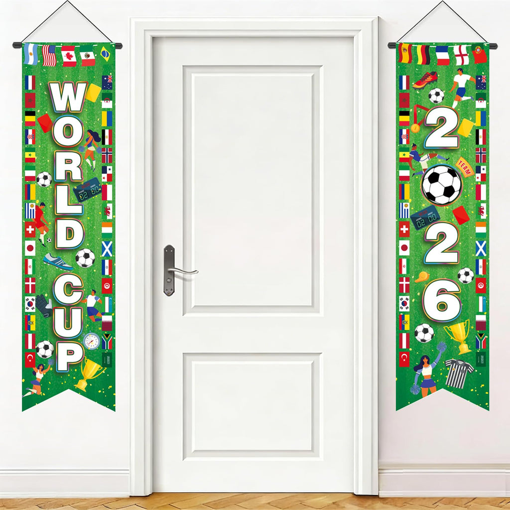 AhfuLife Soccer Tournament Hanging Banner – World Cup 2026 Themed Porch Decor, Style 1