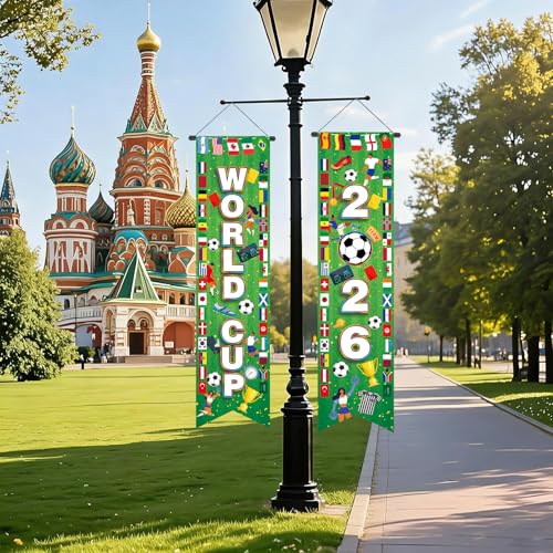 AhfuLife Soccer Tournament Hanging Banner – World Cup 2026 Themed Porch Decor, Style 1