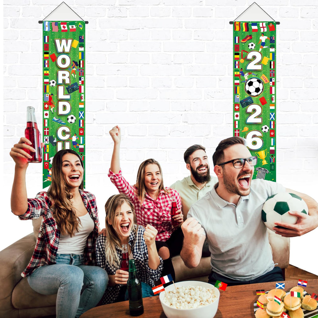 AhfuLife Soccer Tournament Hanging Banner – World Cup 2026 Themed Porch Decor, Style 1