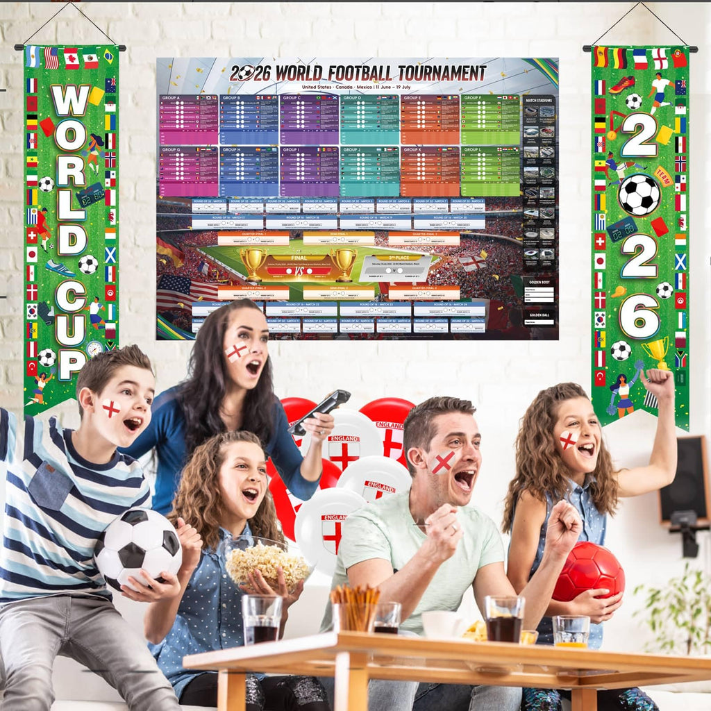 AhfuLife Soccer Tournament Hanging Banner – World Cup 2026 Themed Porch Decor, Style 1
