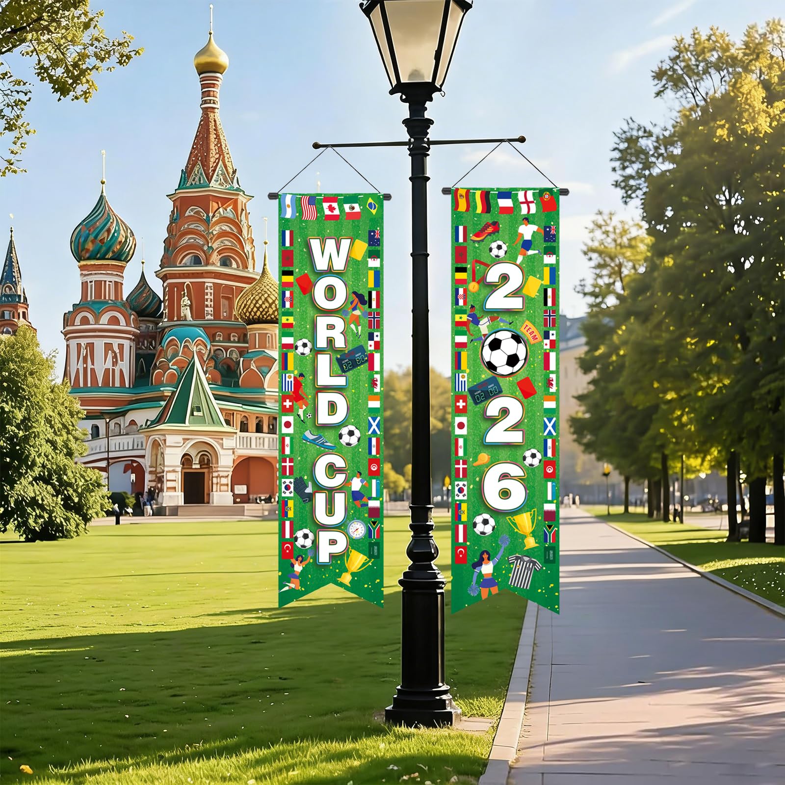 AhfuLife Soccer Tournament Hanging Banner – World Cup 2026 Themed Porch Decor, Style 1