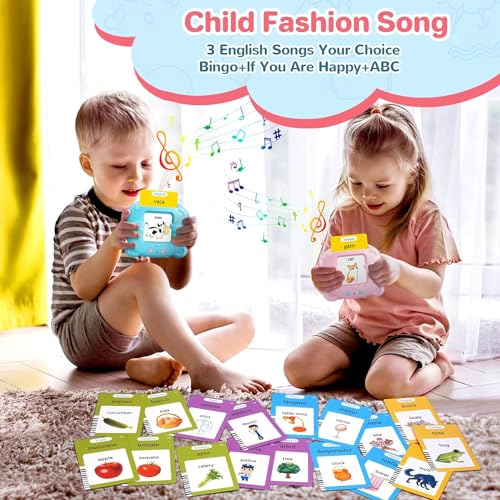 AHJ Talking Flash Cards for Toddlers: 510 Bilingual Words, Spanish & English, Speech Therapy Montessori Learning Toy