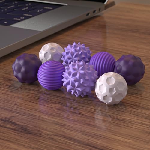 Ahorasky 8-Pack Magnetic Fidget Stress Balls with Silicone Shell and Storage Box for Adults - Purple