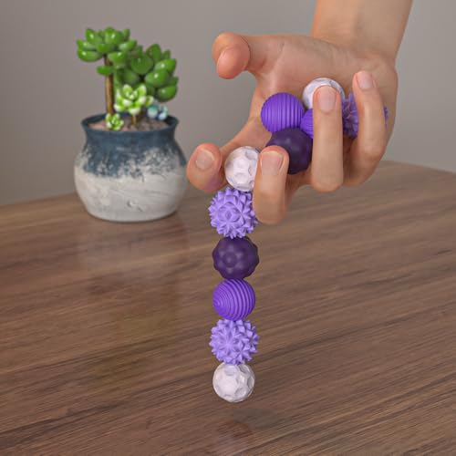 Ahorasky 8-Pack Magnetic Fidget Stress Balls with Silicone Shell and Storage Box for Adults - Purple