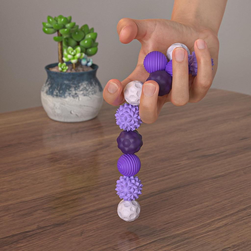 Ahorasky 8-Pack Magnetic Fidget Stress Balls with Silicone Shell and Storage Box for Adults - Purple