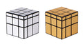 AHYUAN 2-Pack Speed Cube Set: Mirror Golden Wheel & Silver 3x3x3 Magic Cubes for Brain Teaser Fun