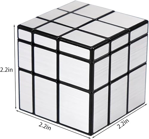 AHYUAN 2-Pack Speed Cube Set: Mirror Golden Wheel & Silver 3x3x3 Magic Cubes for Brain Teaser Fun