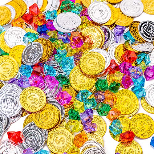 AiFanS Treasure Chest Coins and Gems – 320 Pieces (160 Coins + 160 Gems)