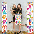 AiFaoobs Rainbow Birthday Banner Set - 3 Pieces, Large 72" Photography Backdrop, Door Sign, Wall Decor - Durable Polyester, Machine Washable, Indoor/Outdoor