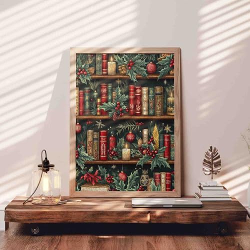 Aihonmin 1000-Piece Christmas Bookshelf Puzzle – Flowers Art, 20x27 Inches