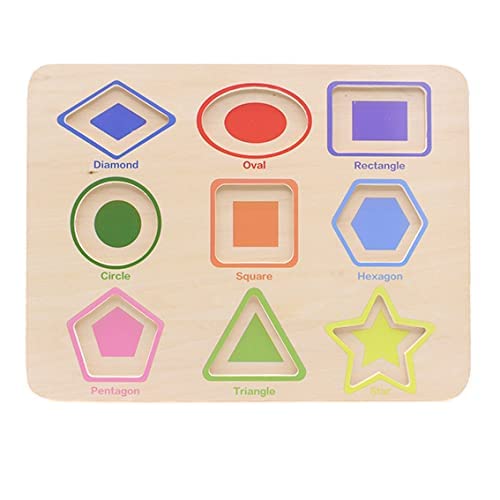 Aile Toddler Wooden Shape Peg Puzzle - Preschool Learning Toy for Colors and Shapes