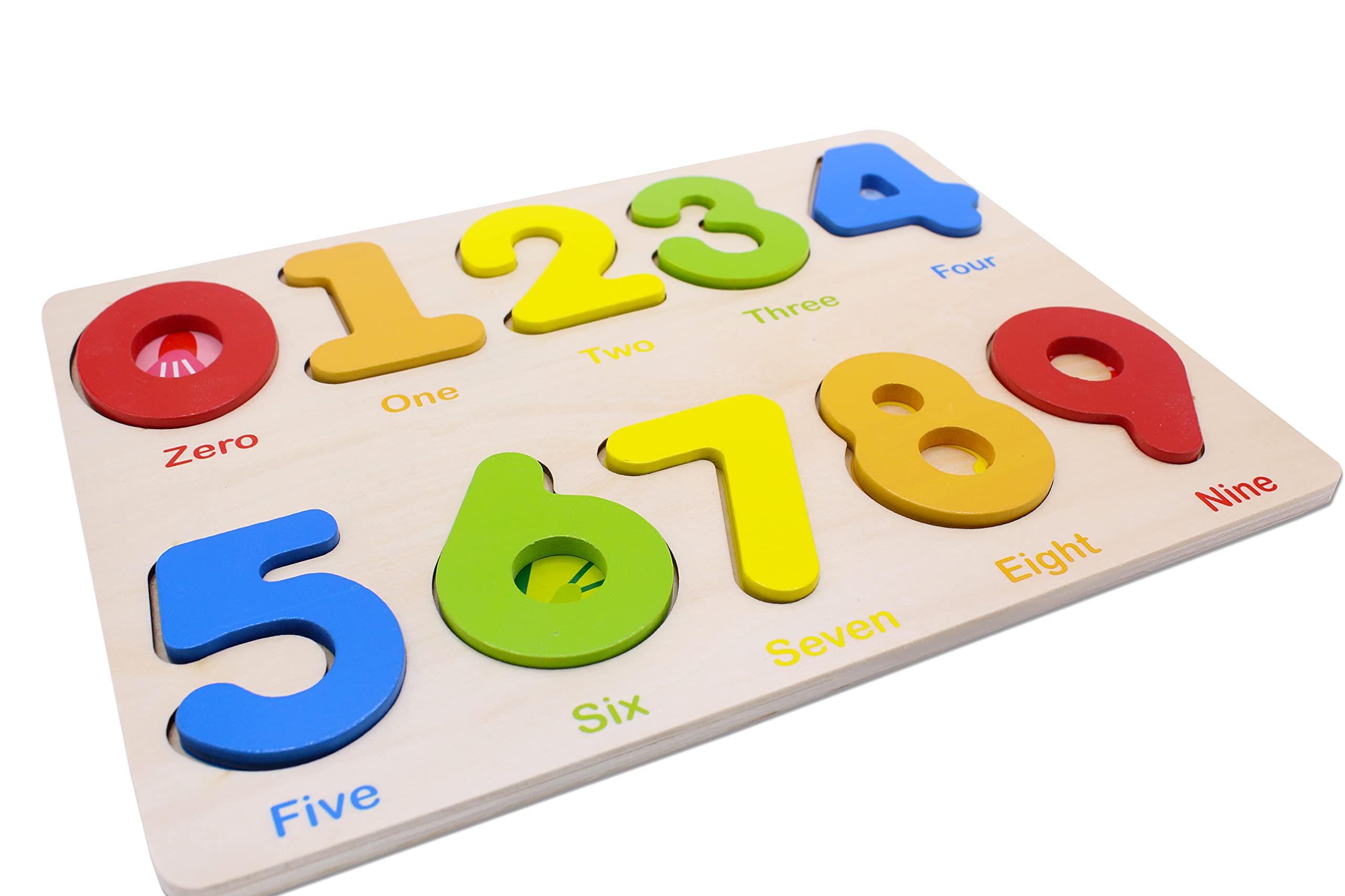 AILE Wooden Number Puzzle for Toddlers 2-4 – Preschool Learning Toy with Counting Blocks