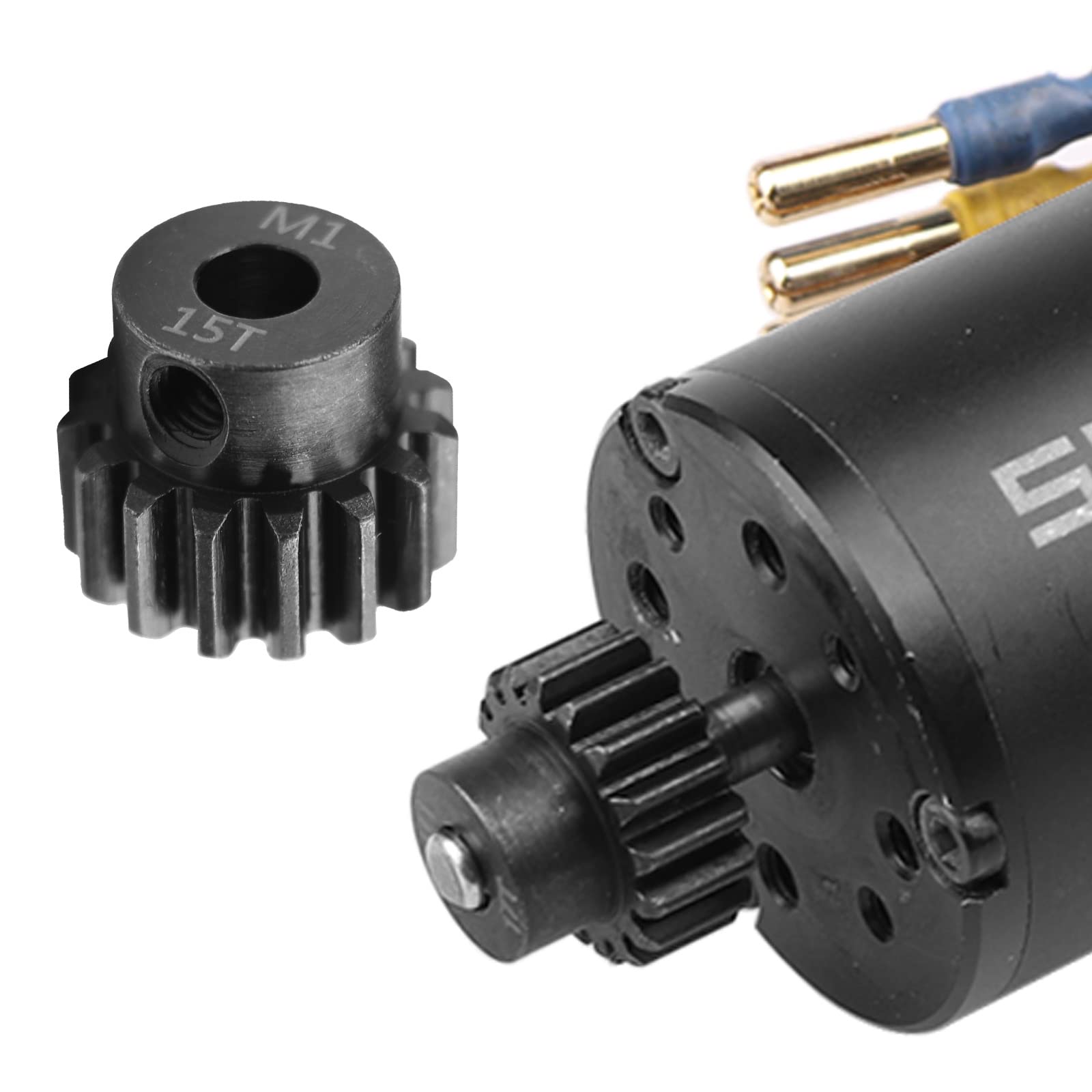 AIMROCK 5-Pack Mod 1 RC Motor Pinion Gears (15T-19T) for 5mm Shaft, Hardened Steel Upgrade
