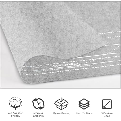 Ainiv Jigsaw Puzzle Mat 2000 Pieces - 47x31.5in Felt Roll Up Board with Sorting Trays & Storage Bag, Gray